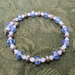 Blue and silver bracelet